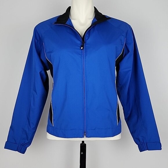 DryJoy's by FootJoy Womens Blue Wind Water Resistant Zip Up Jacket Lined Size XS - Picture 1 of 15